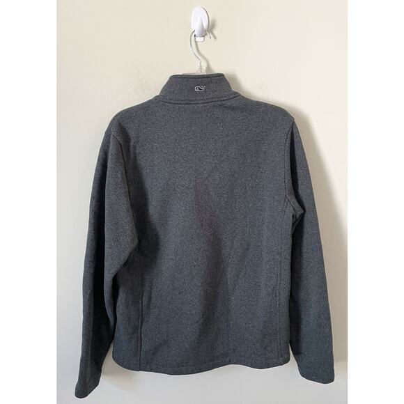 Vineyard Vines Pullover Quarter Zip Fleece Jacket Gray Size Small - Picture 3 of 9